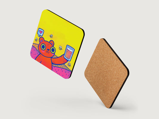 Bee Beer Bear Coaster