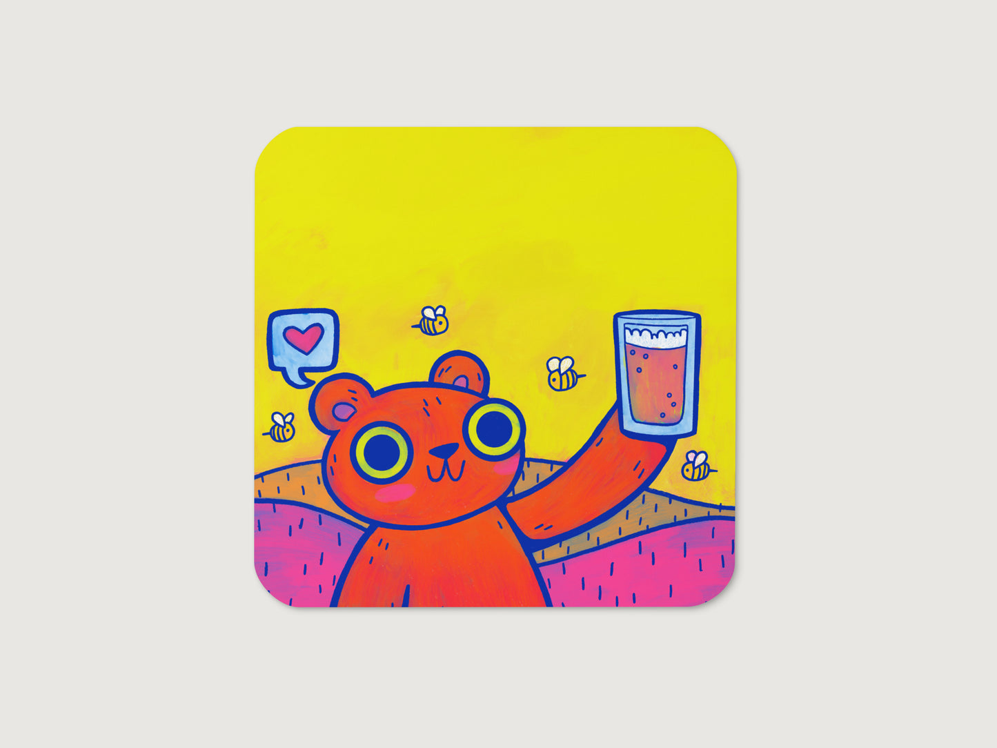 Bee Beer Bear Coaster