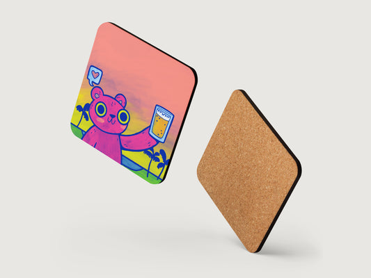 Tropical Beer Bear Coaster