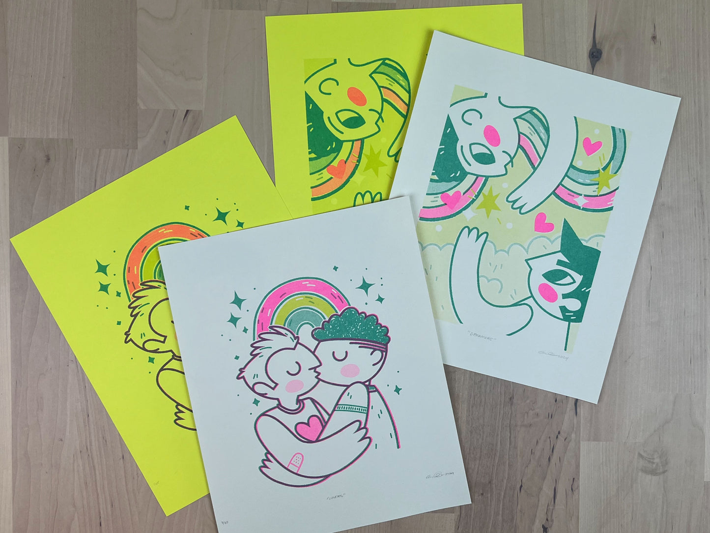 "Dreamers" and "Lovers" Limited Edition Prints | Risograph