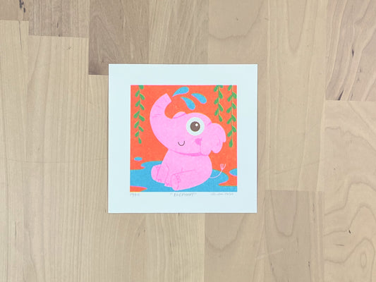 "Elephant" Limited Edition Print | Risograph