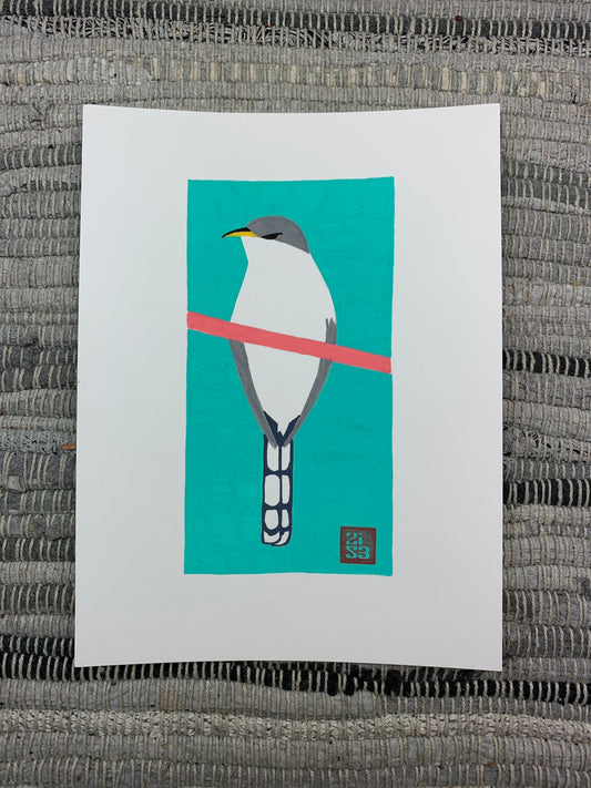 Original artwork inspired by a bird seen at the San Diego Zoo.