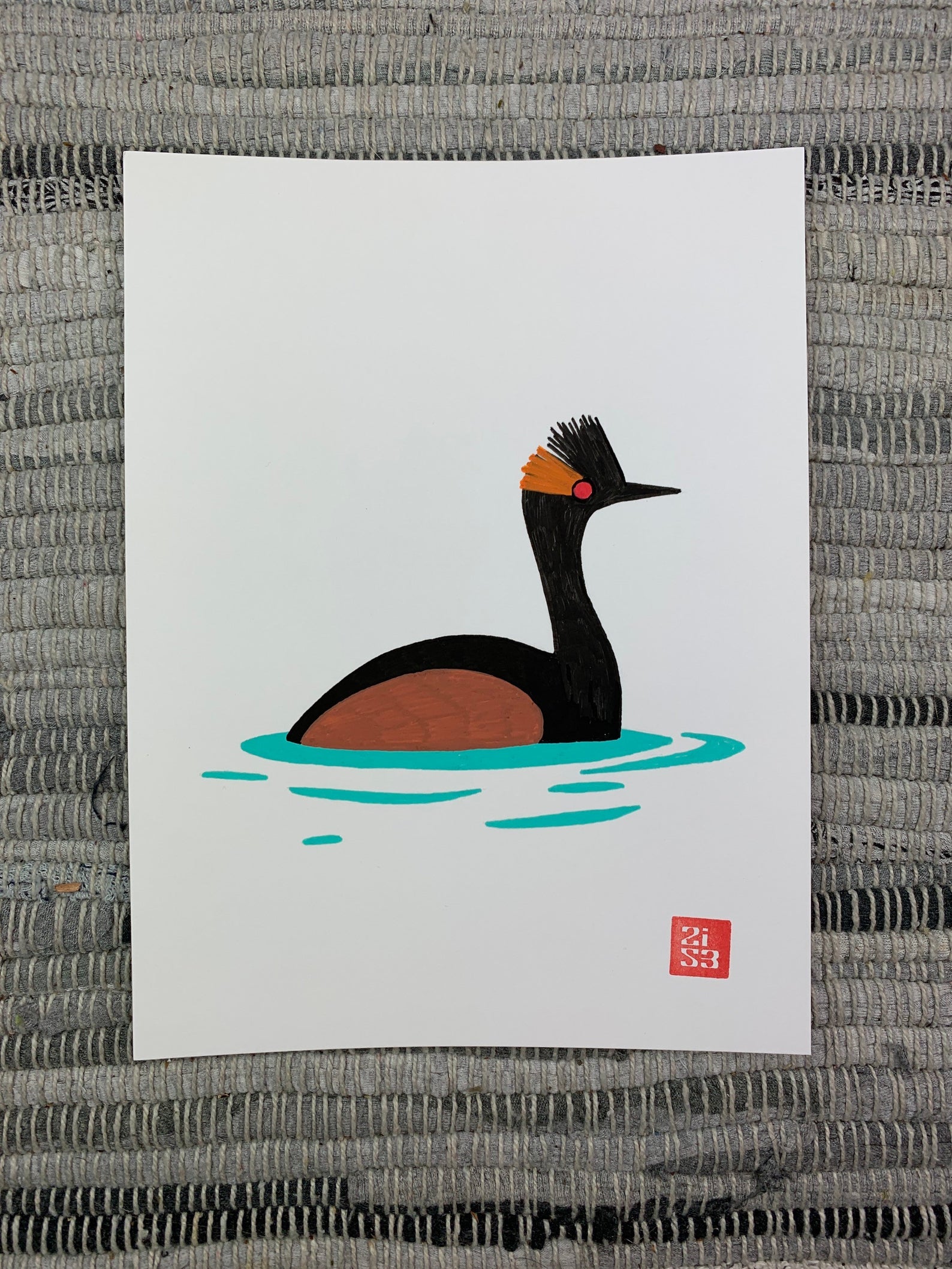 Original artwork of a bird I saw in the Salton Sea.