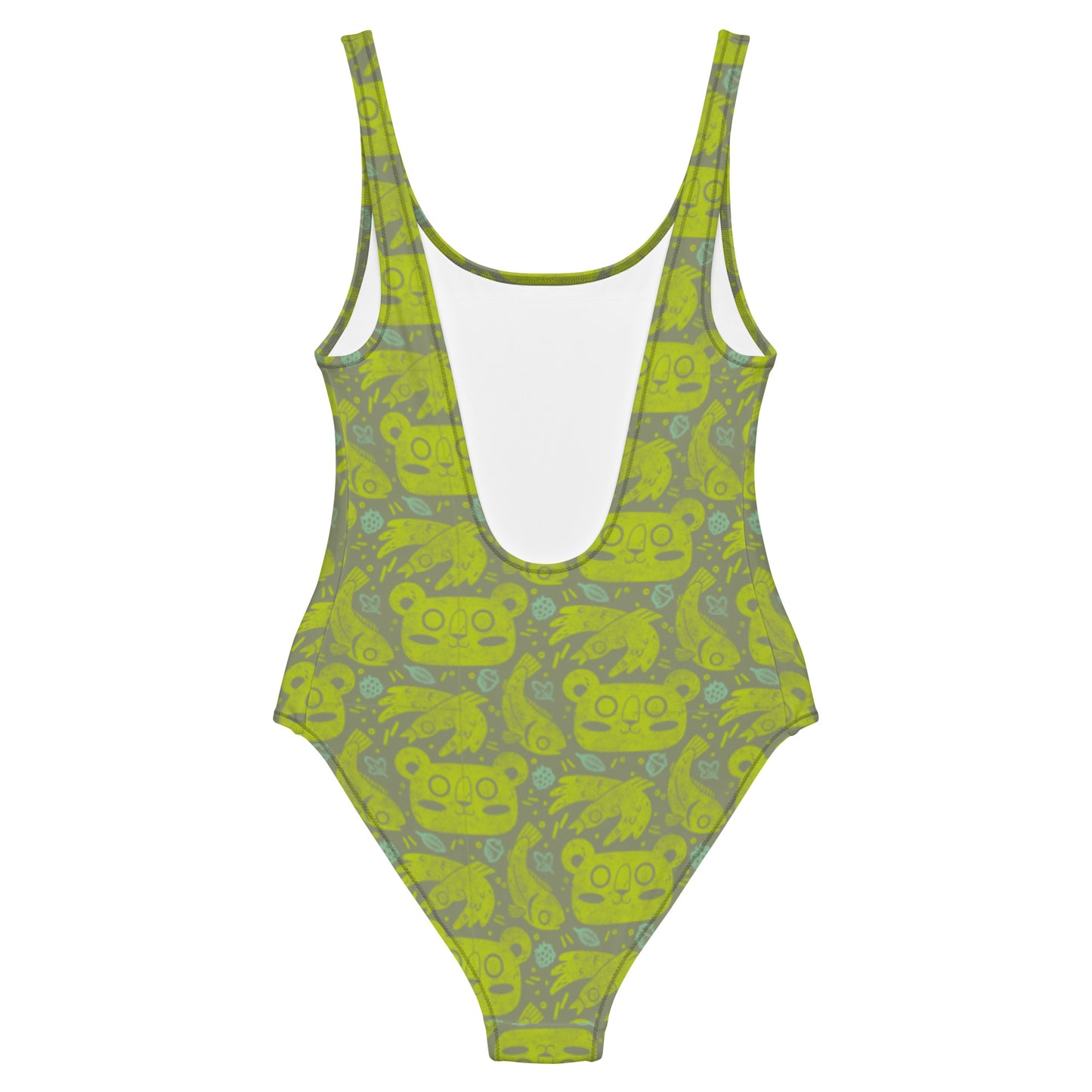 PNW Bear Pattern One-Piece Swimsuit