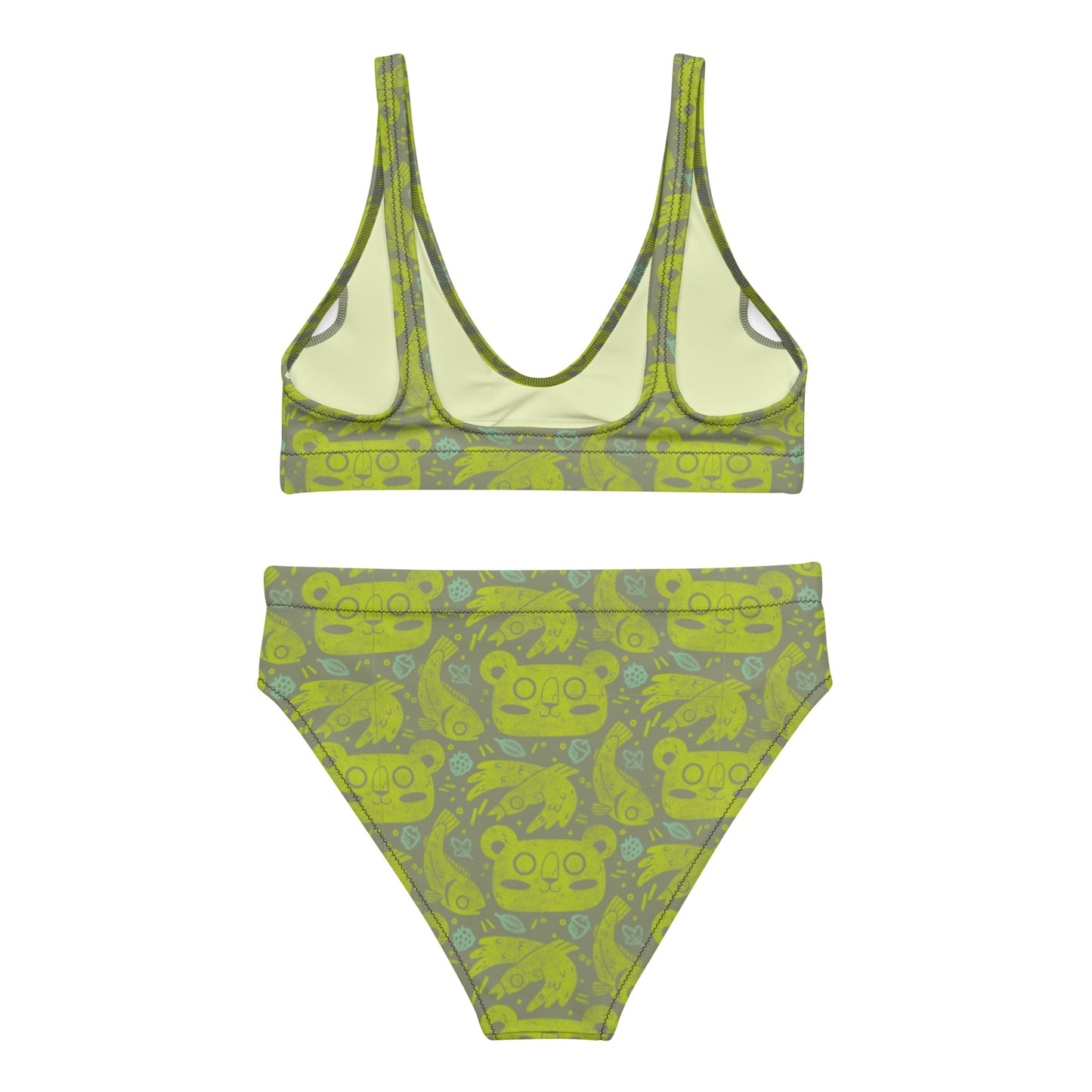 PNW Bear Pattern High-waisted Bikini