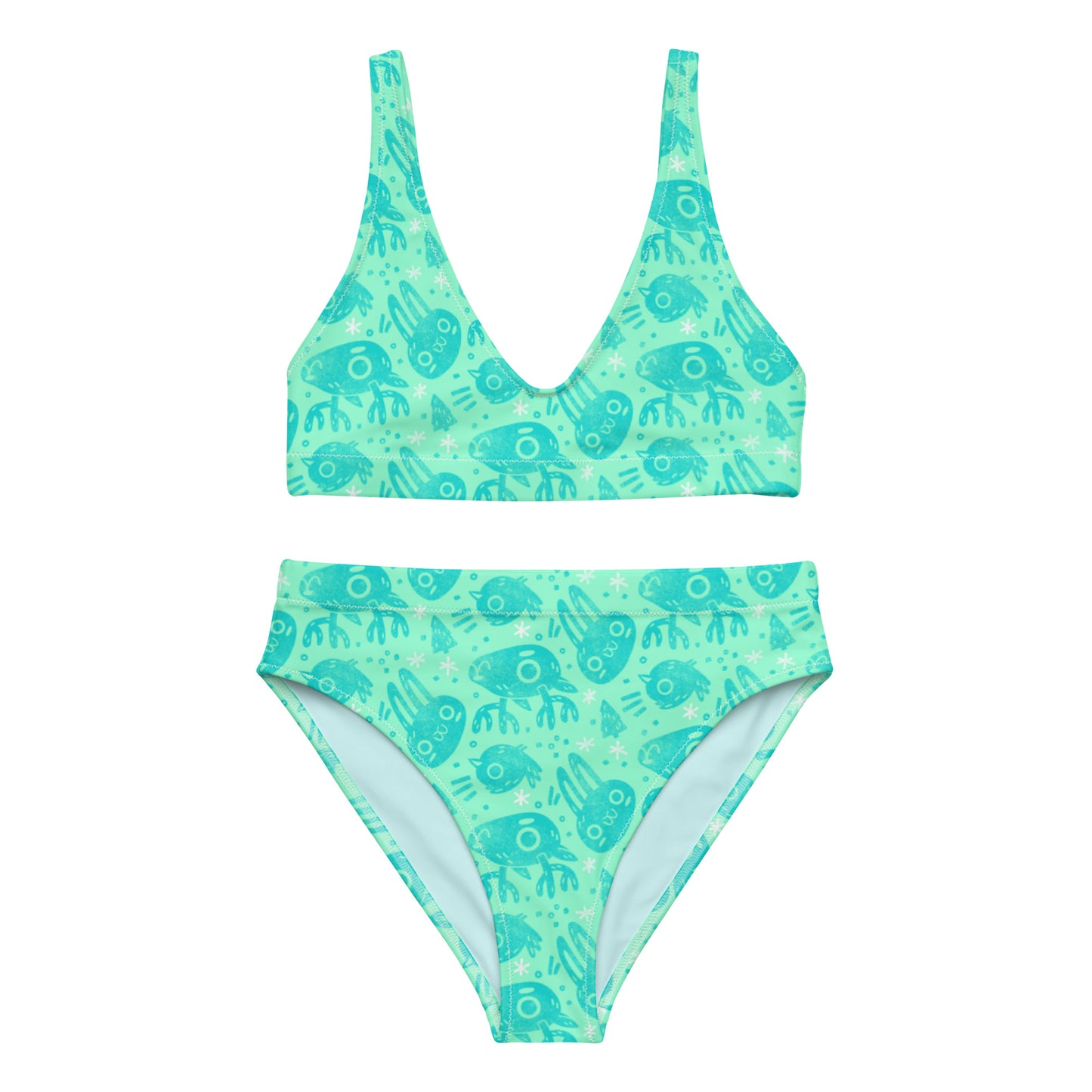 April Snow Pattern High-waisted Bikini