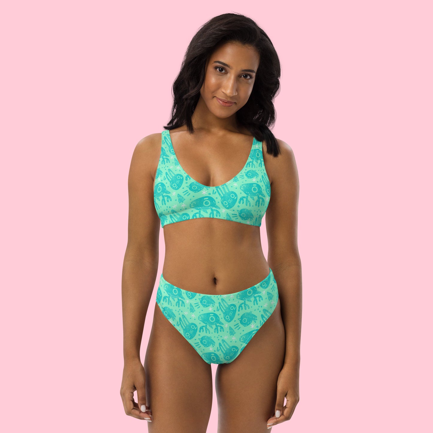 April Snow Pattern High-waisted Bikini