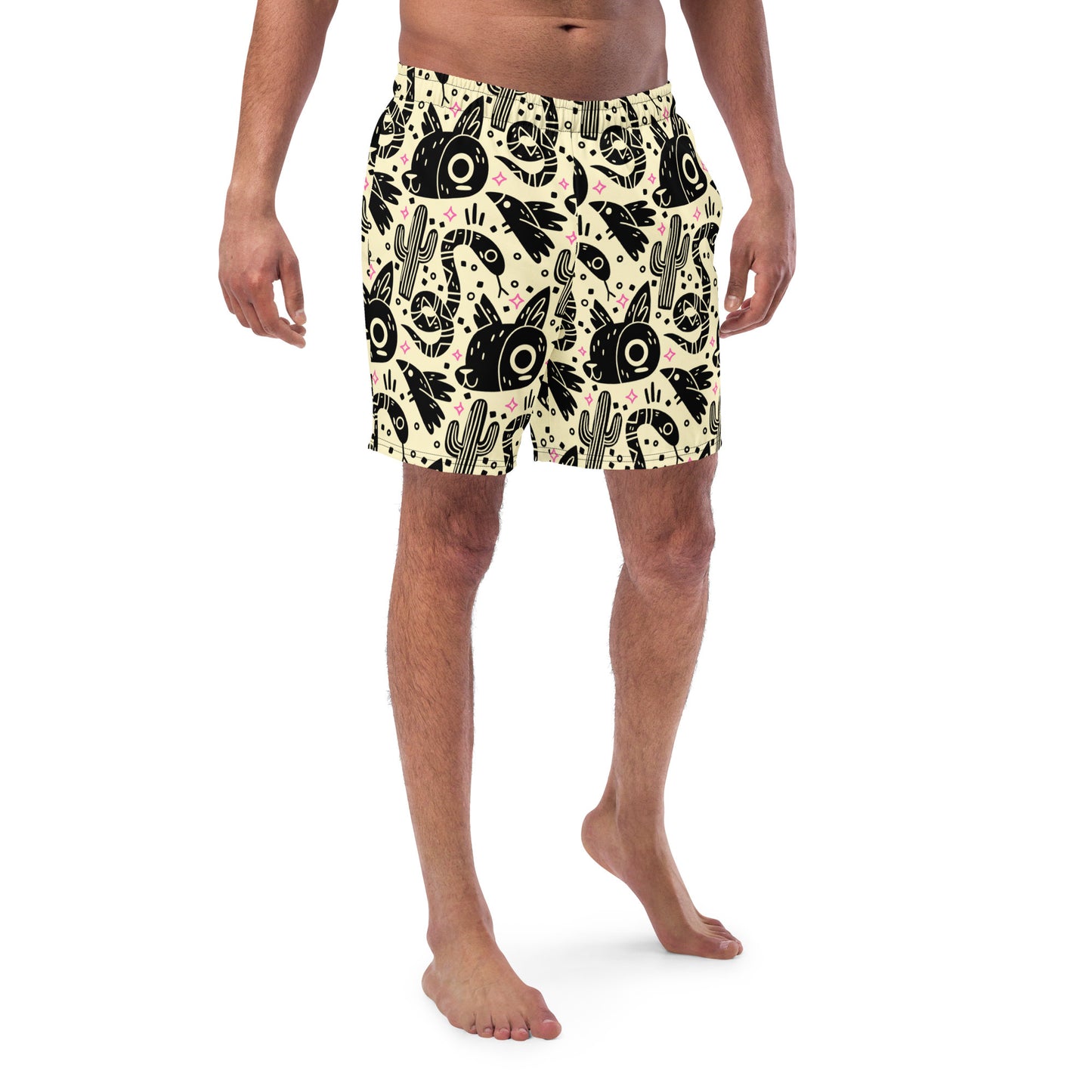 Desert Friend Pattern Swim Trunks