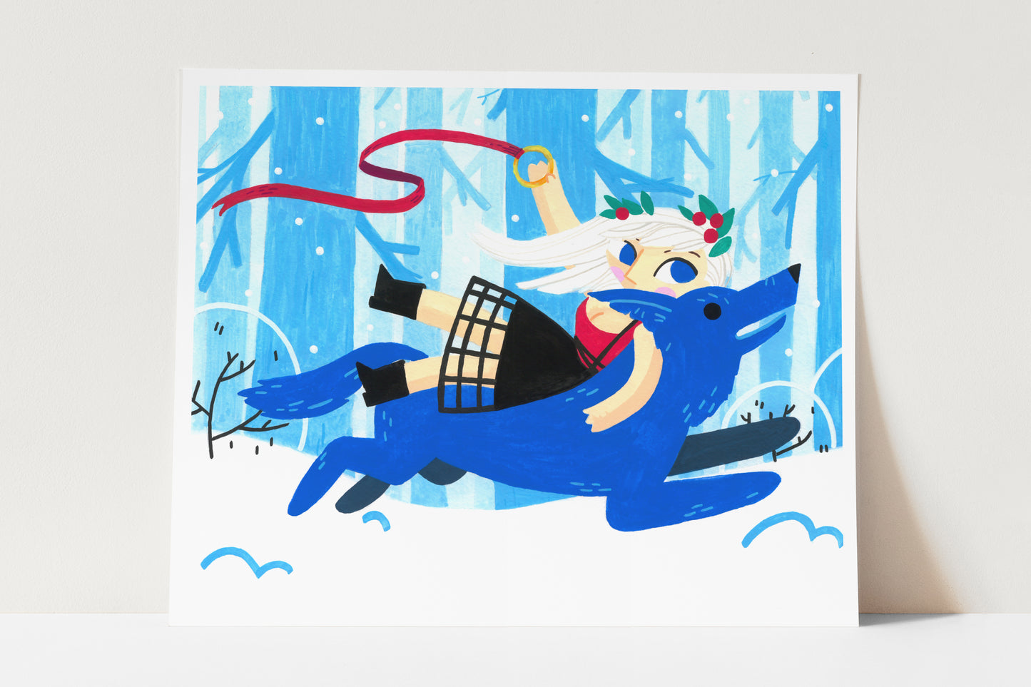 "Wolf Rider" Original Art Print