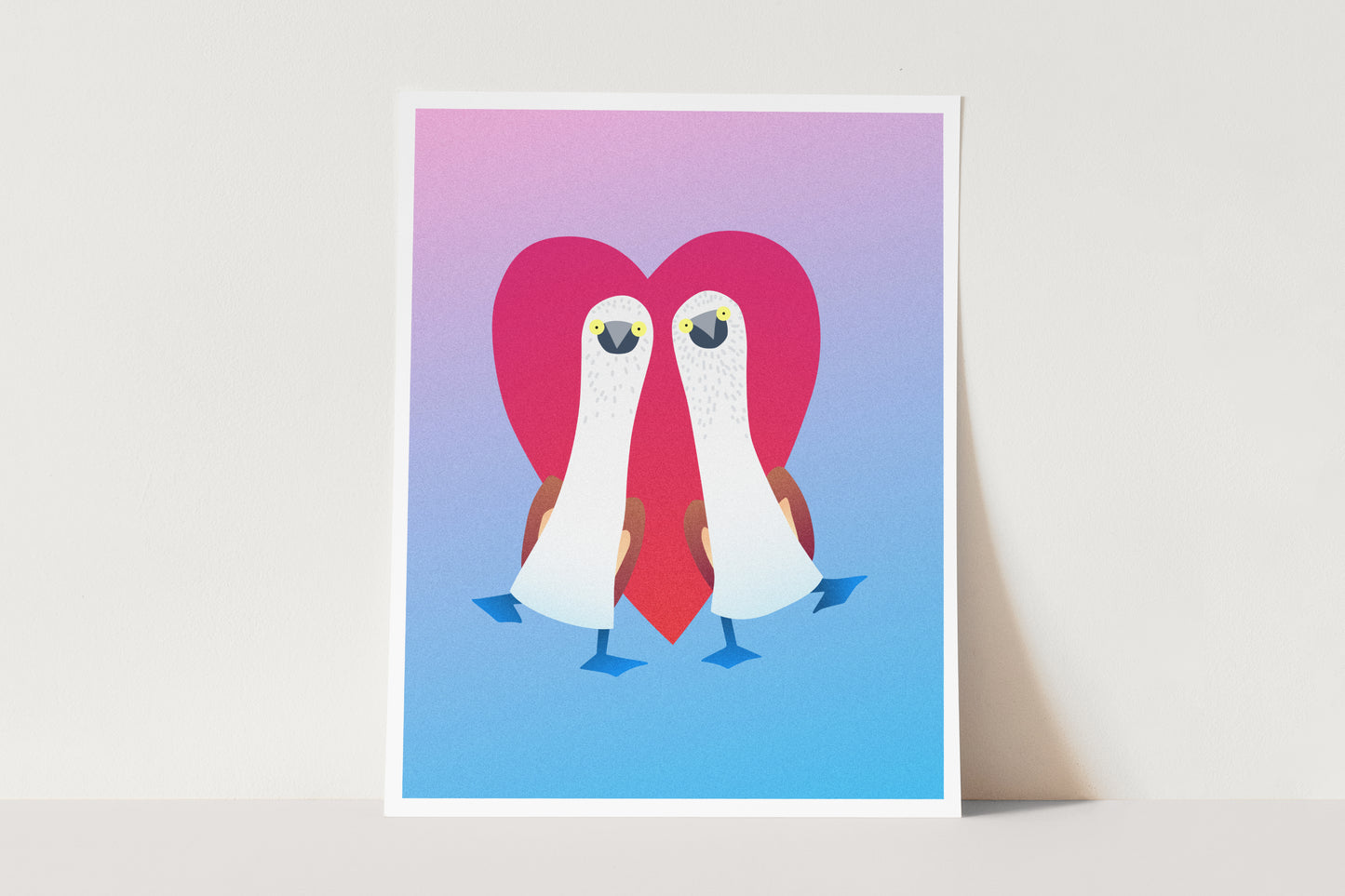 "Pair of Blue-footed Boobies" Print | Digital Illustration