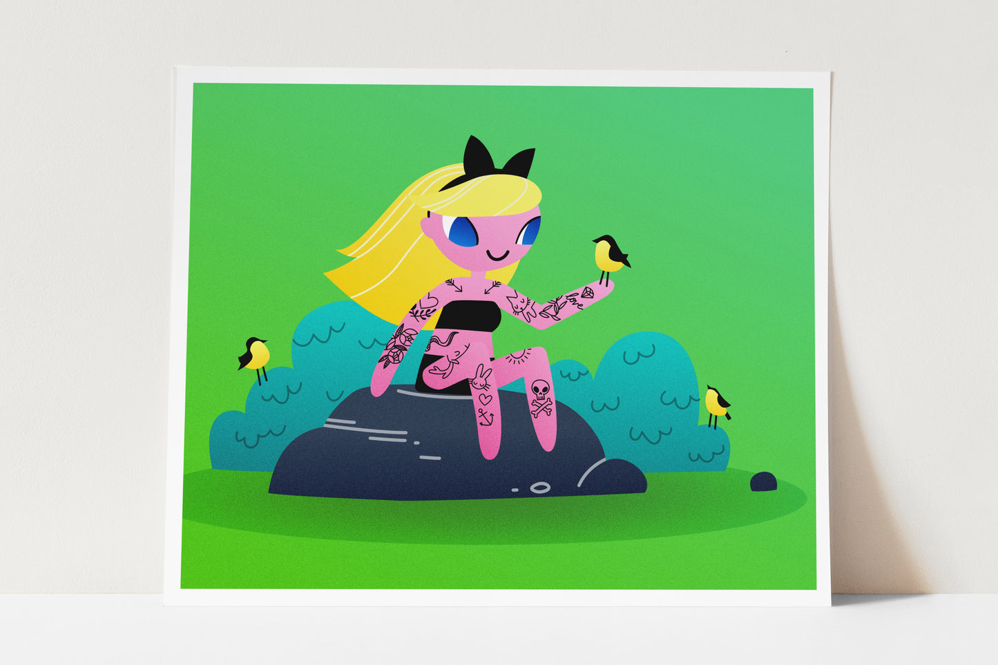 "Lesser Goldfinch" Print | Digital Illustration