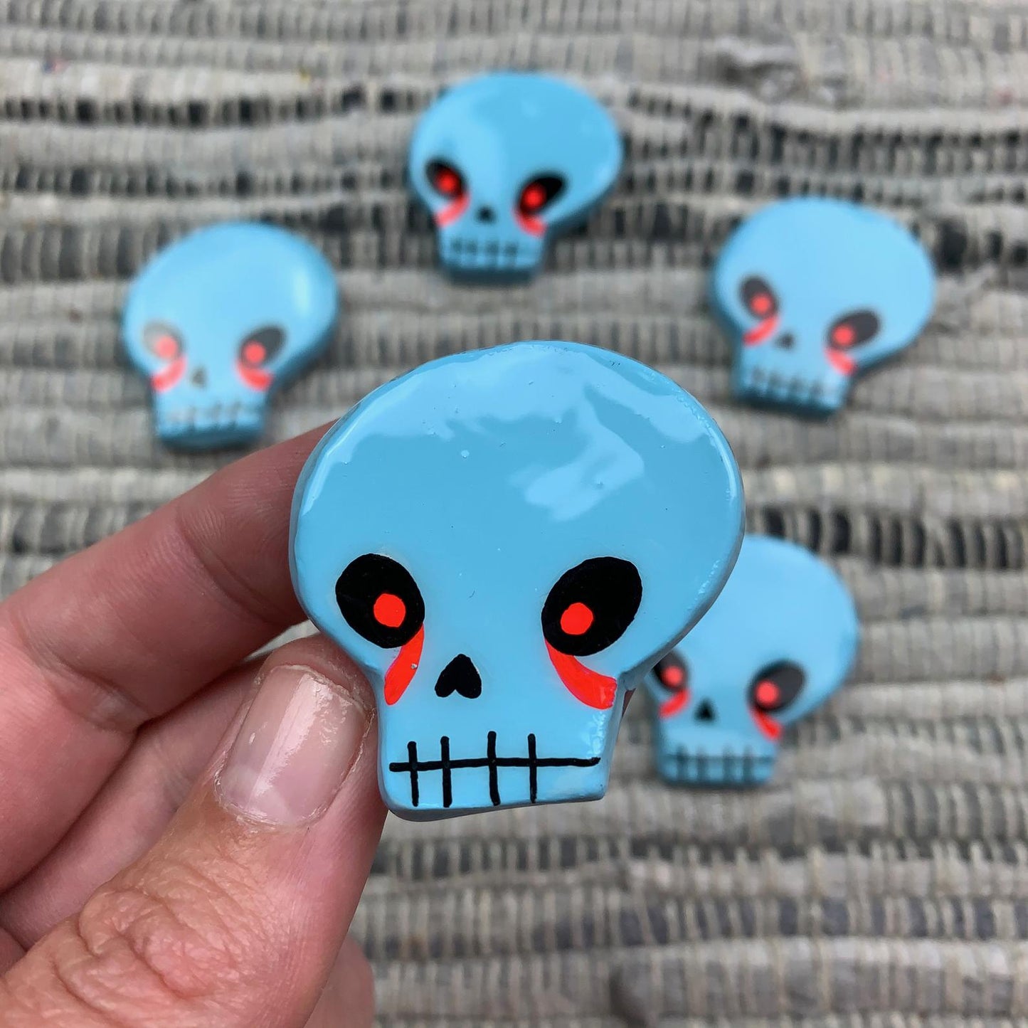 "Skull Eyes" Handmade Polymer Clay Pin/Magnet