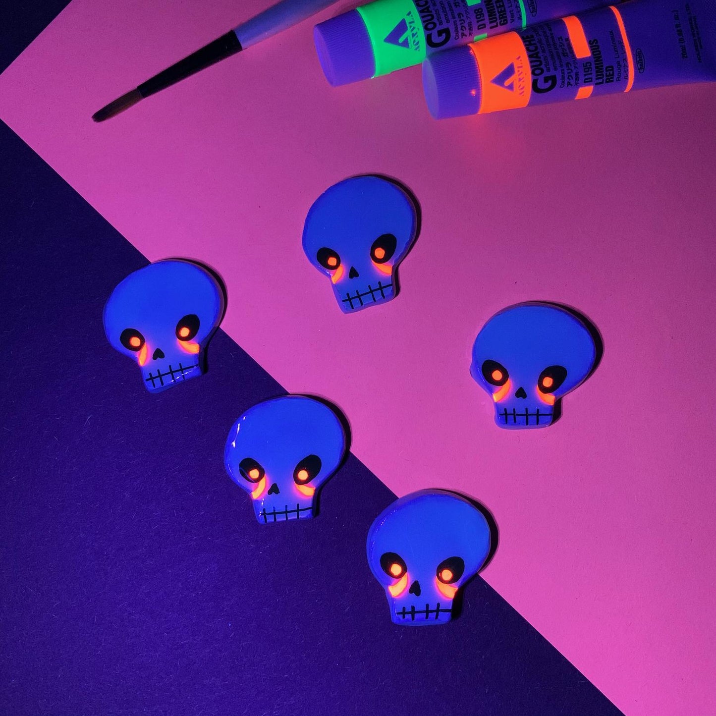 "Skull Eyes" Handmade Polymer Clay Pin/Magnet