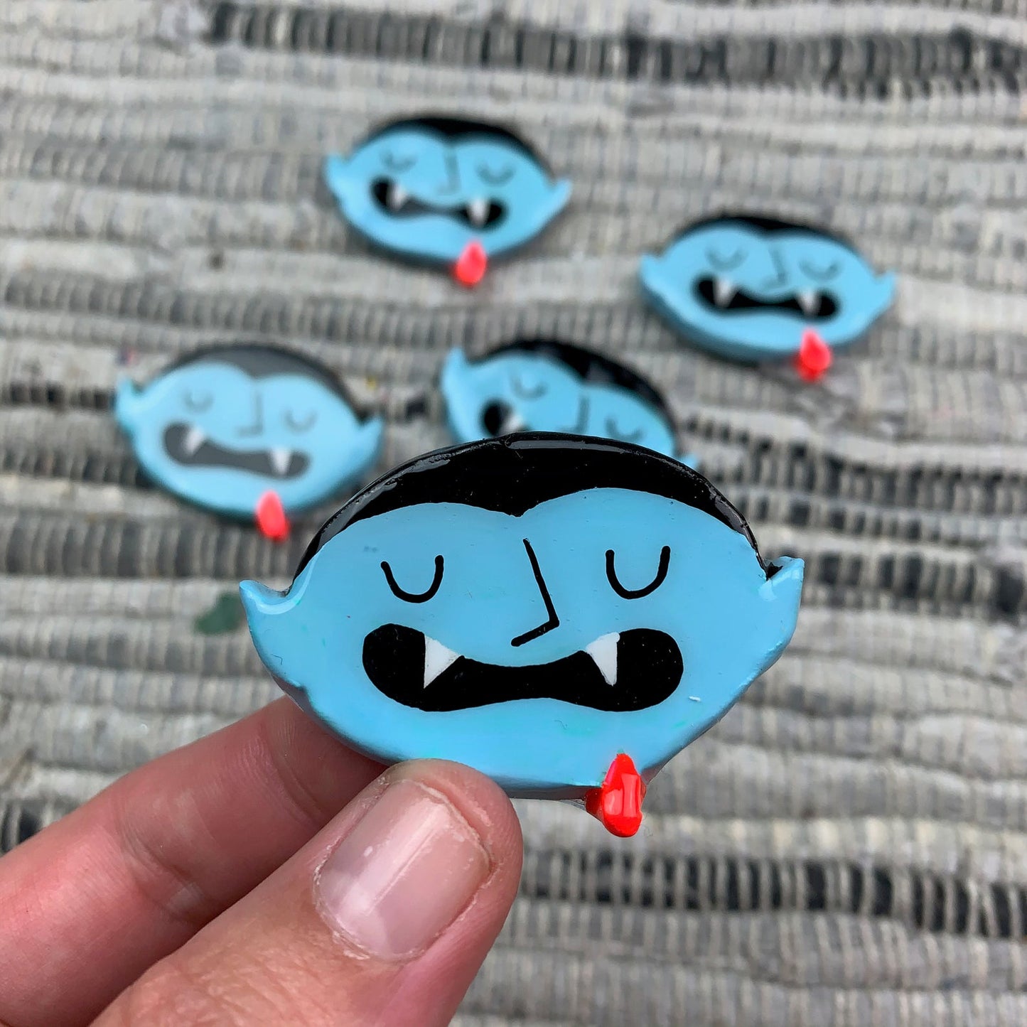 "Vampire" Handmade Polymer Clay Pin/Magnet