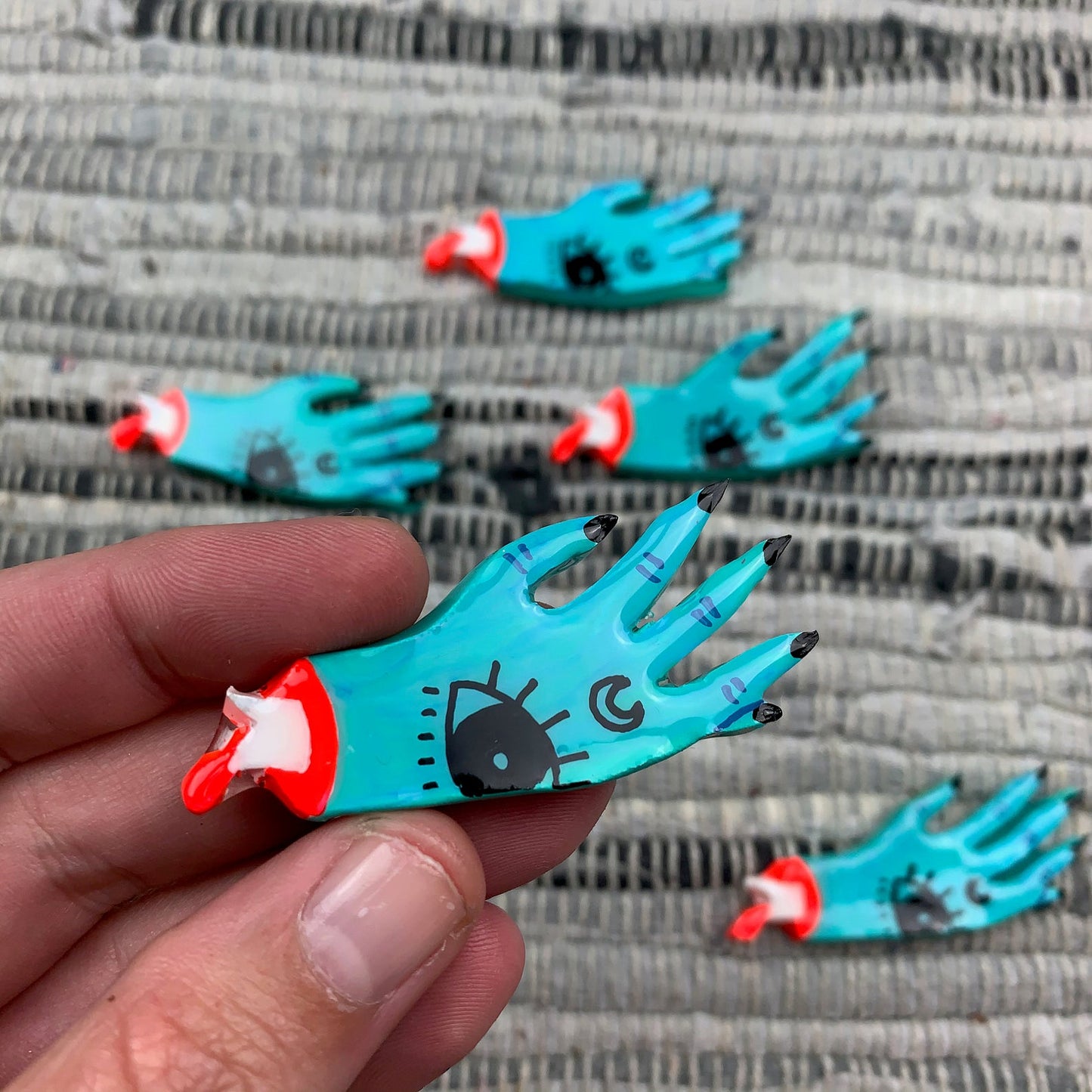"Witch's Hand" Handmade Polymer Clay Pin/Magnet