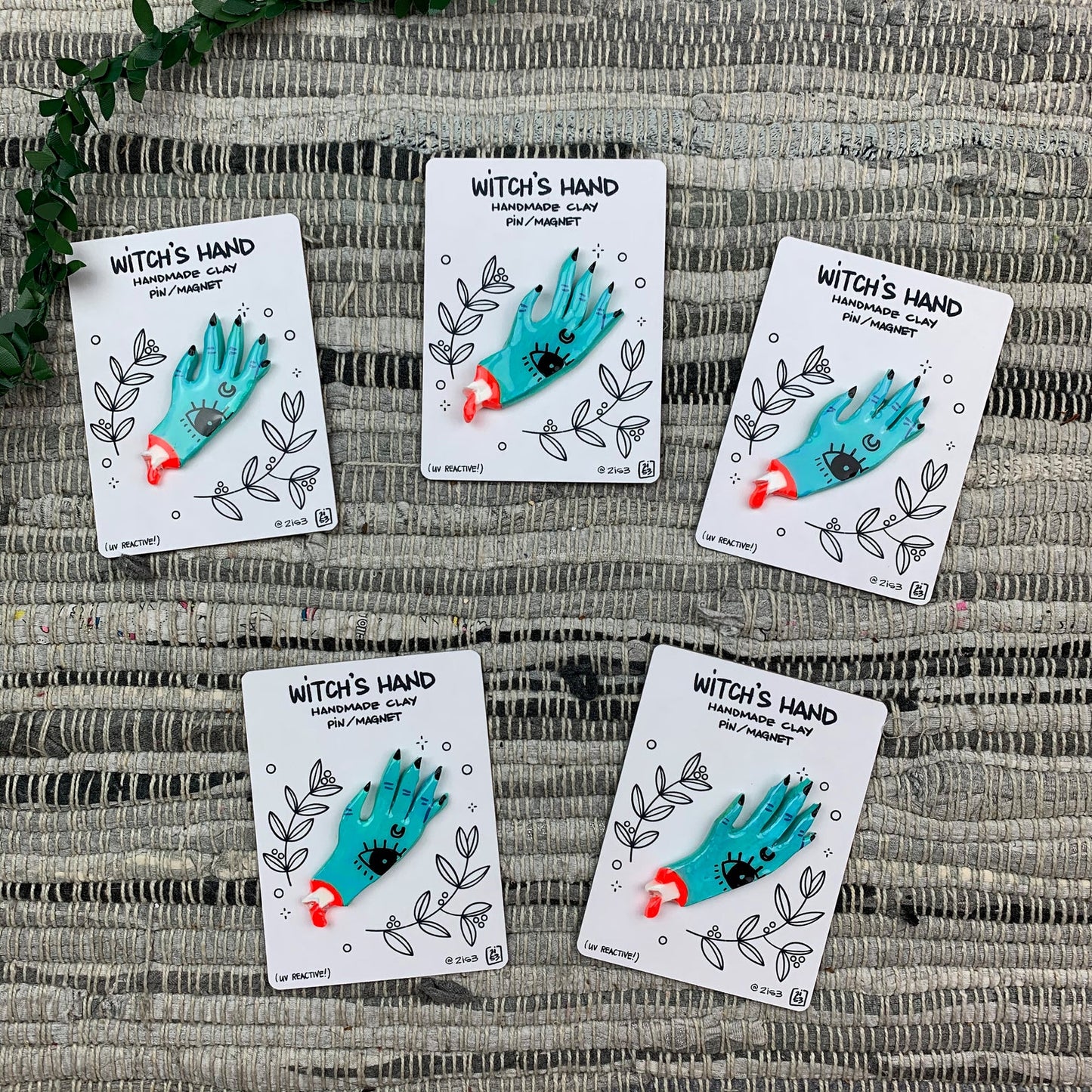 "Witch's Hand" Handmade Polymer Clay Pin/Magnet
