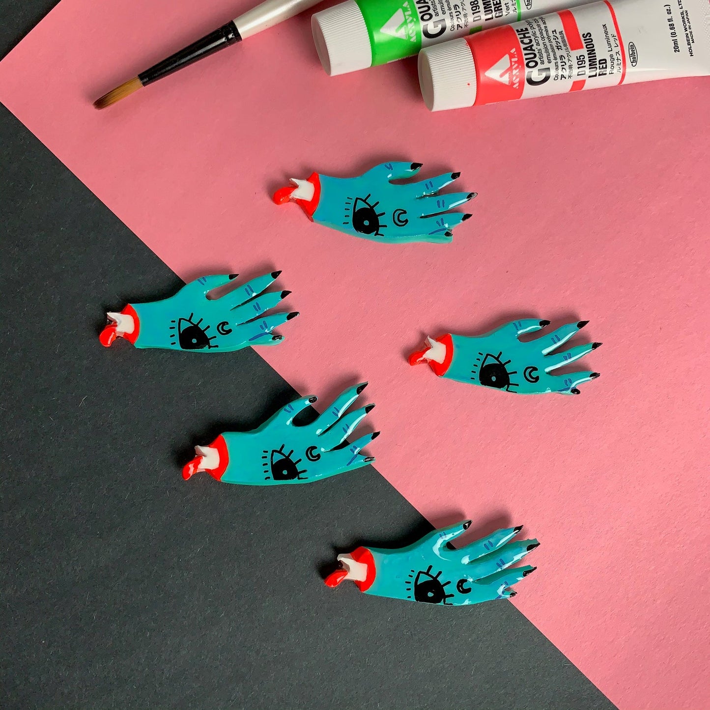 "Witch's Hand" Handmade Polymer Clay Pin/Magnet