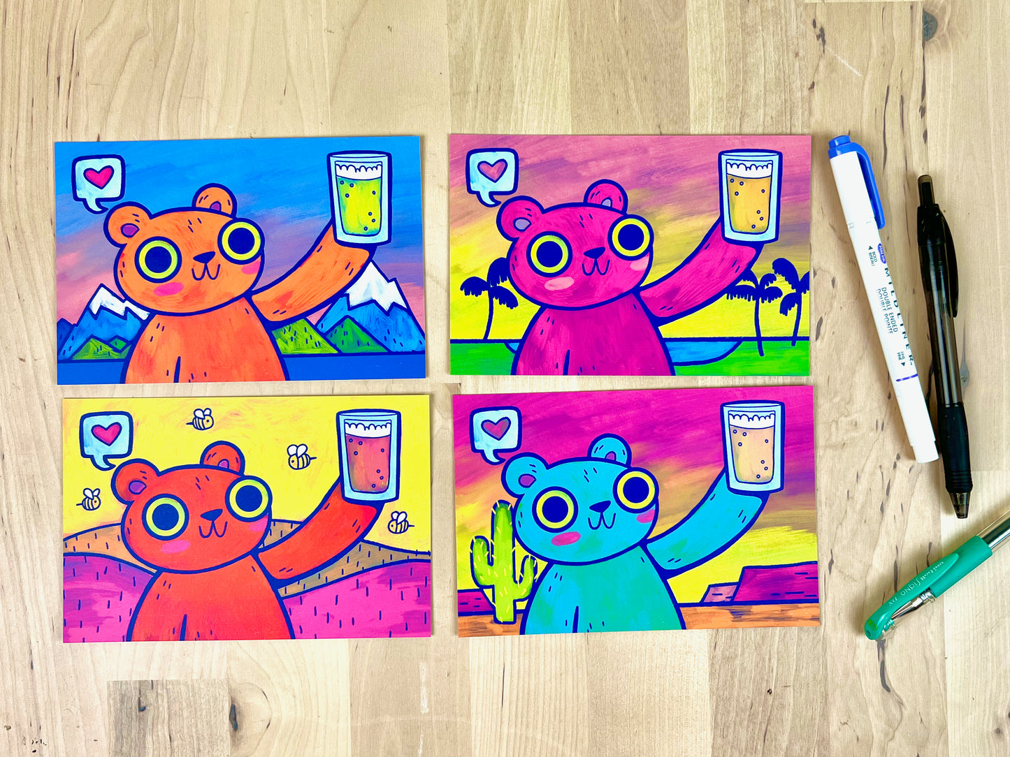 Beer Bears Postcard Set