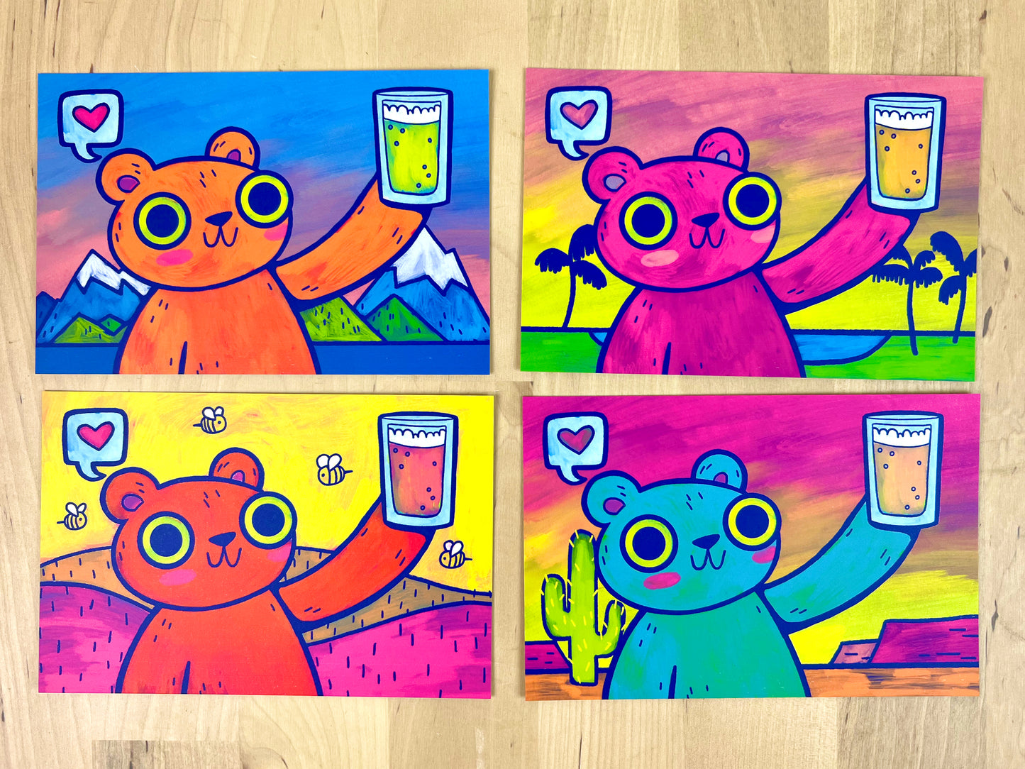 Beer Bears Postcard Set