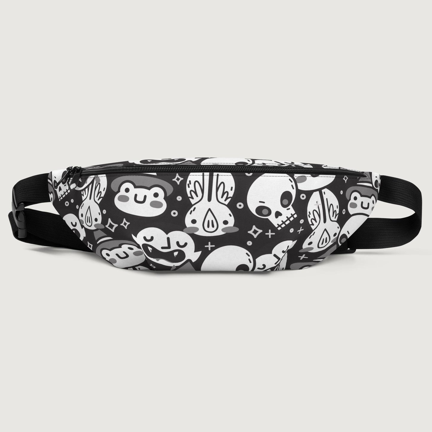 Midnight Halloween Friends (Black & White) Fanny Pack