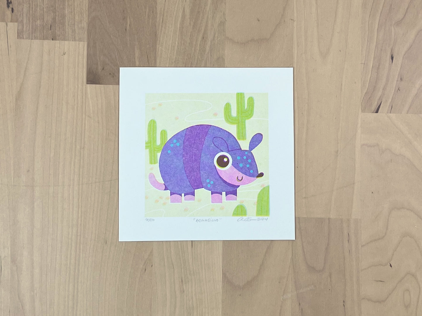 "Armadillo" Limited Edition Print | Risograph