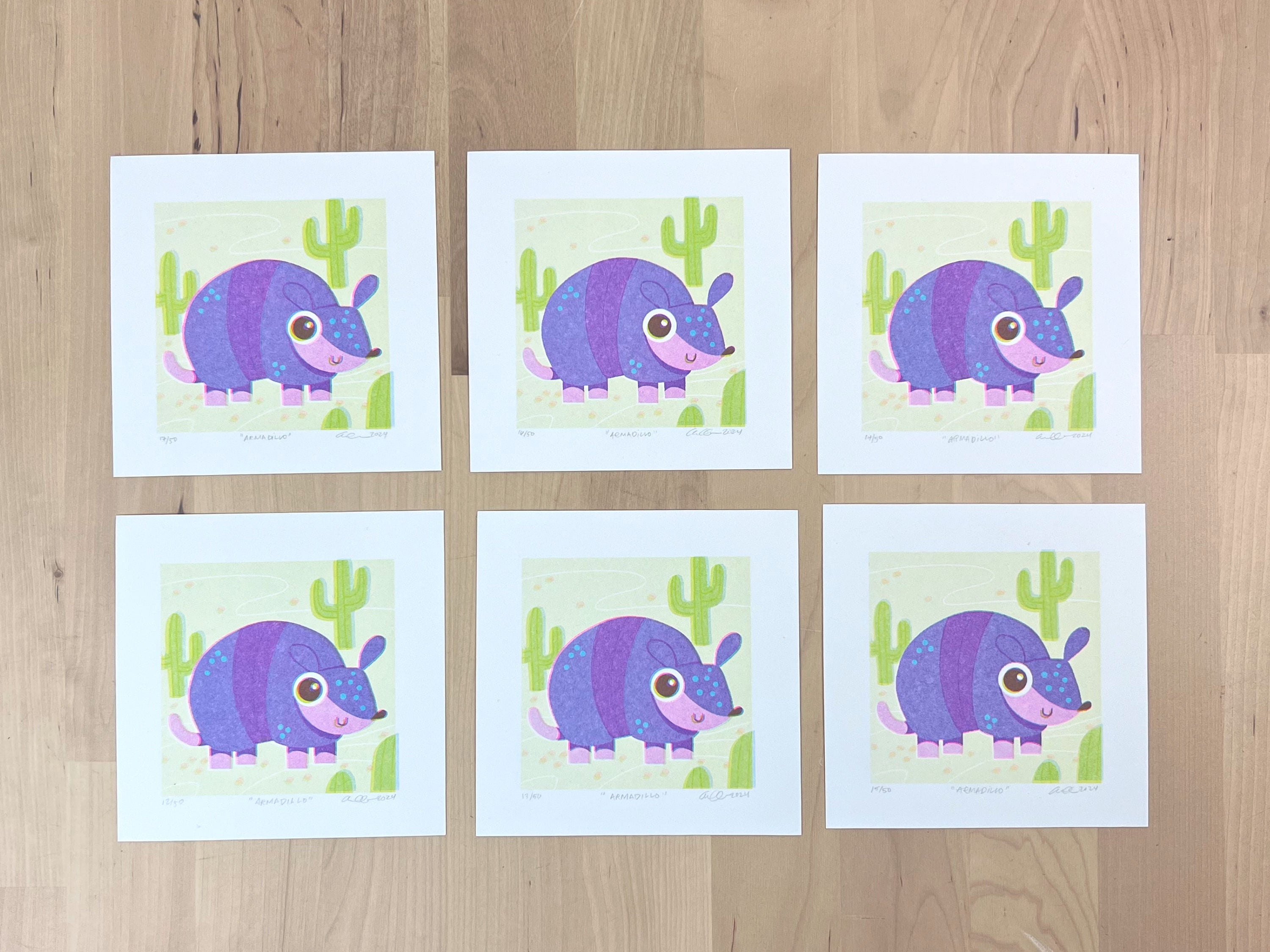 "Armadillo" Limited Edition Print | Risograph