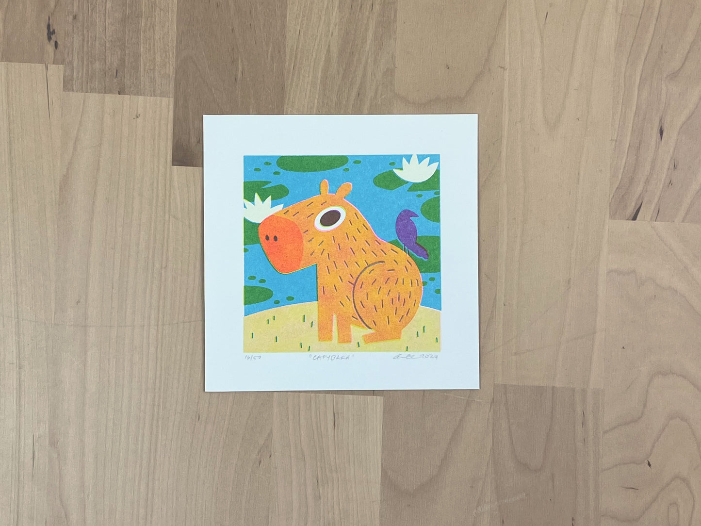 "Capybara" Limited Edition Print | Risograph