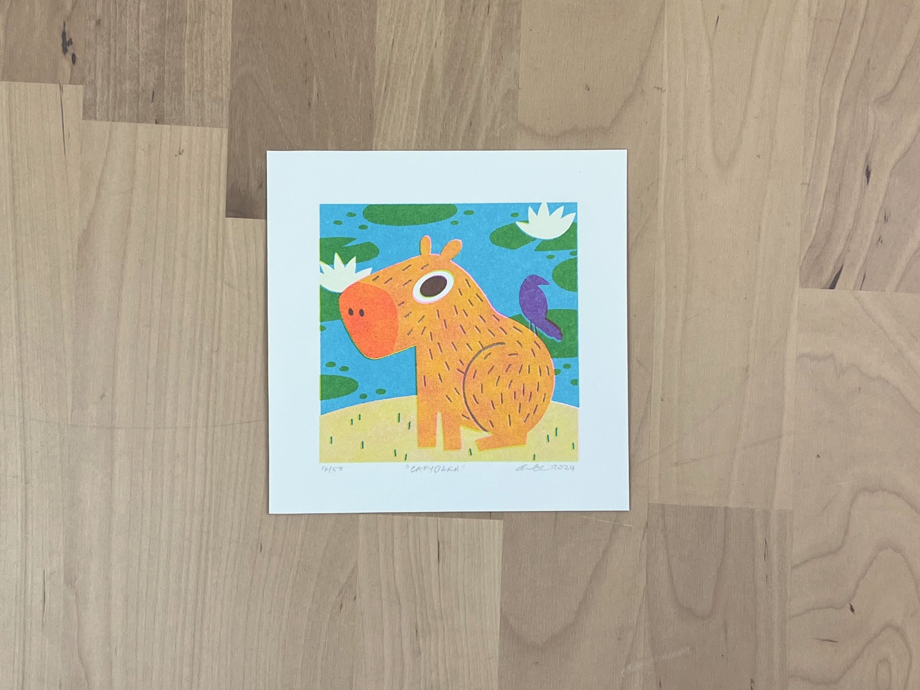 "Capybara" Limited Edition Print | Risograph
