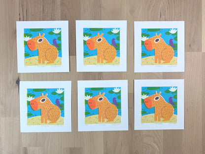 "Capybara" Limited Edition Print | Risograph