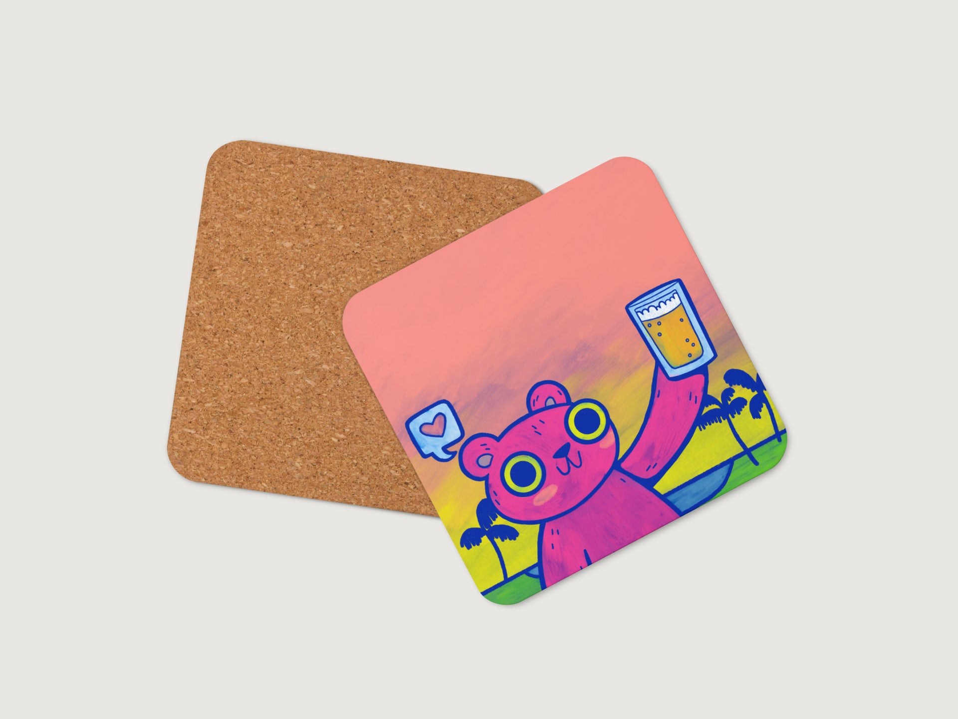 Tropical Beer Bear Coaster