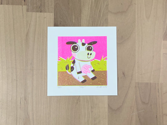 "Cow" Limited Edition Print | Risograph