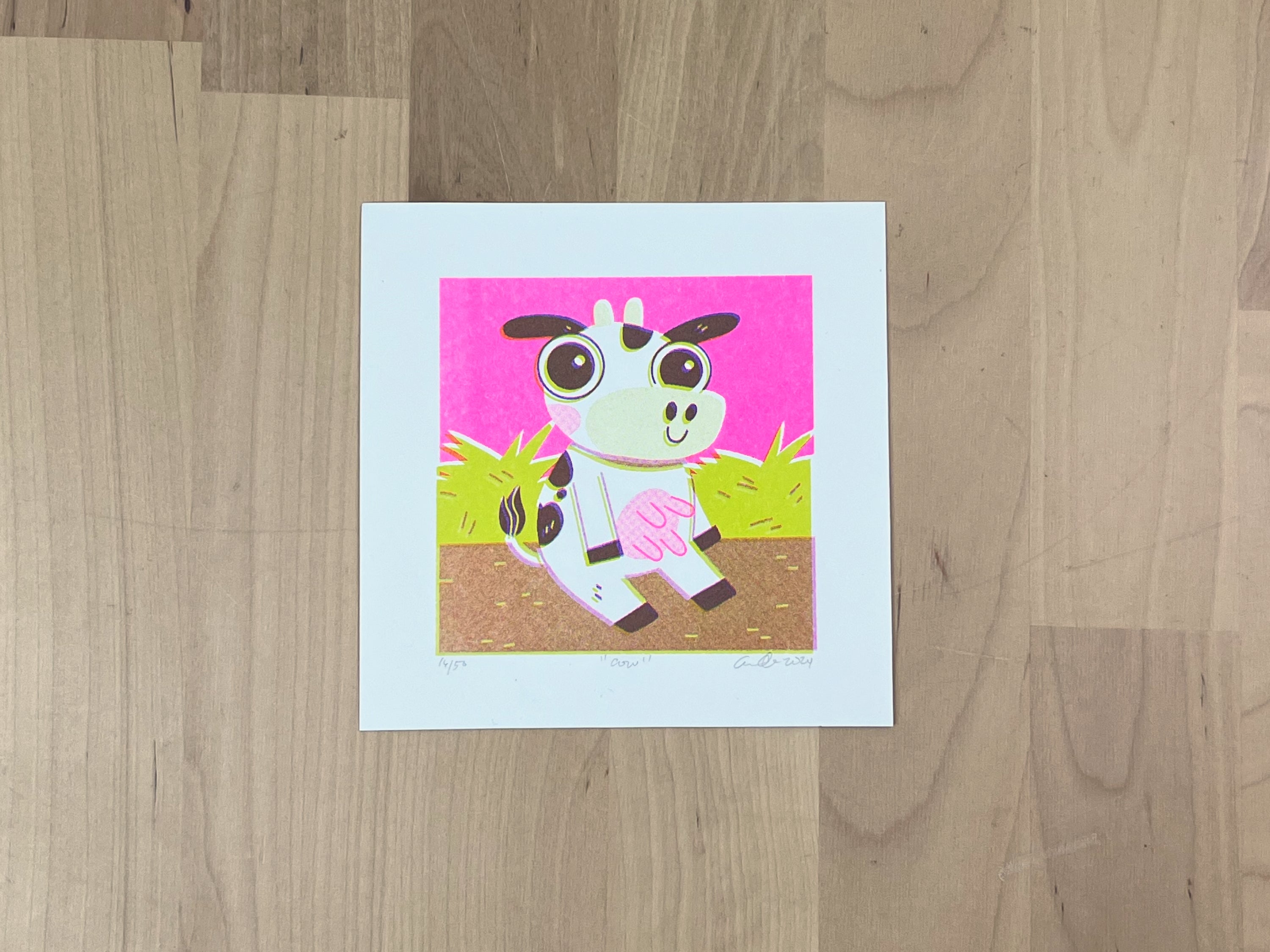 "Cow" Limited Edition Print | Risograph