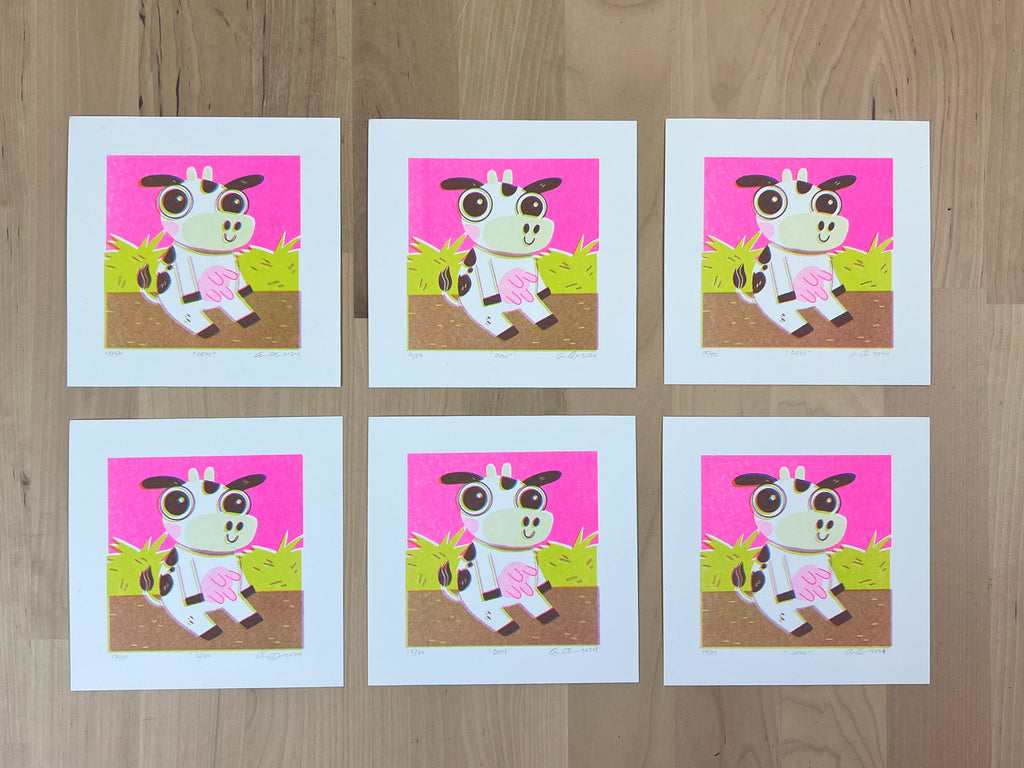 "Cow" Limited Edition Print | Risograph