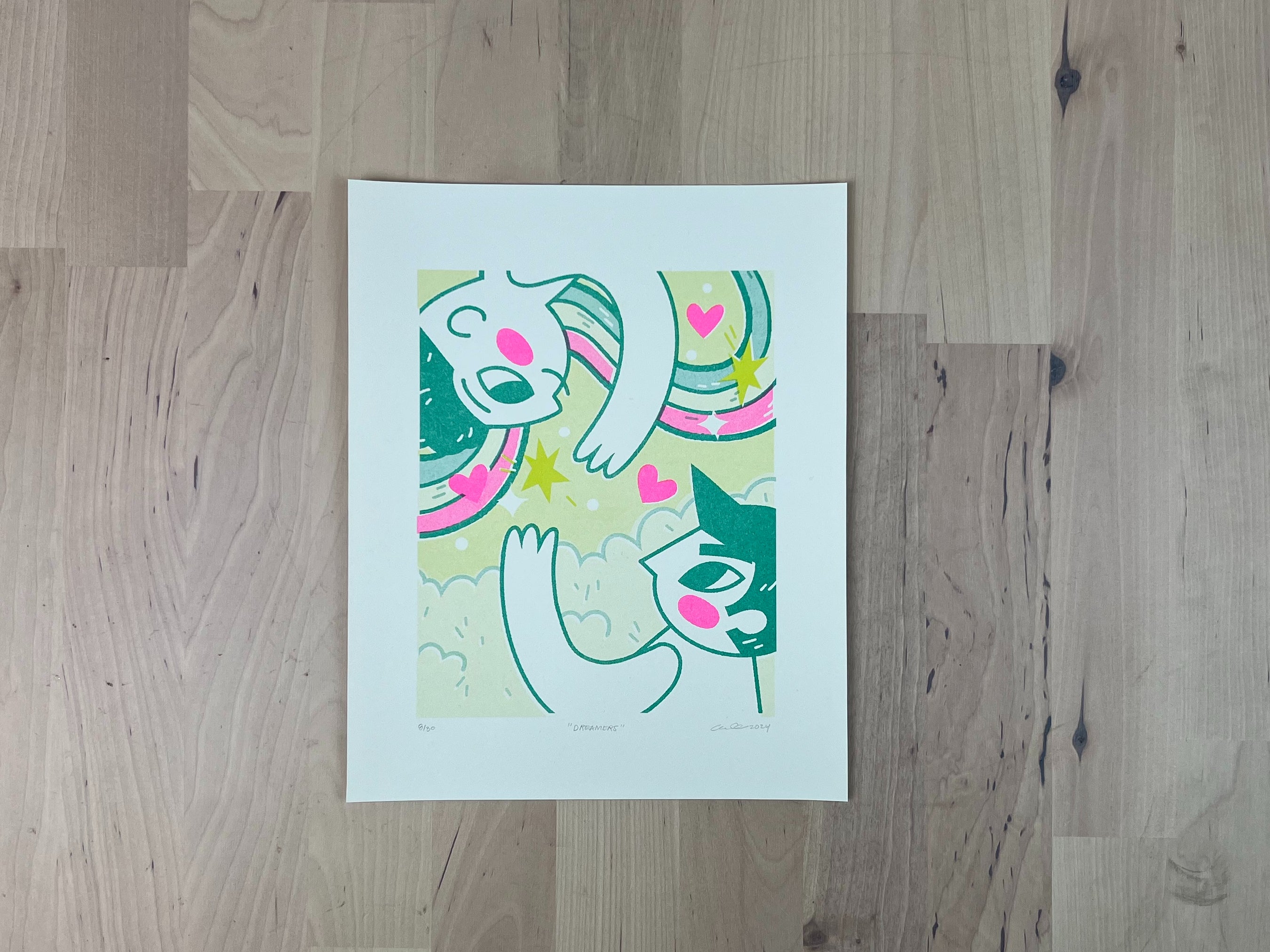"Dreamers" and "Lovers" Limited Edition Prints | Risograph