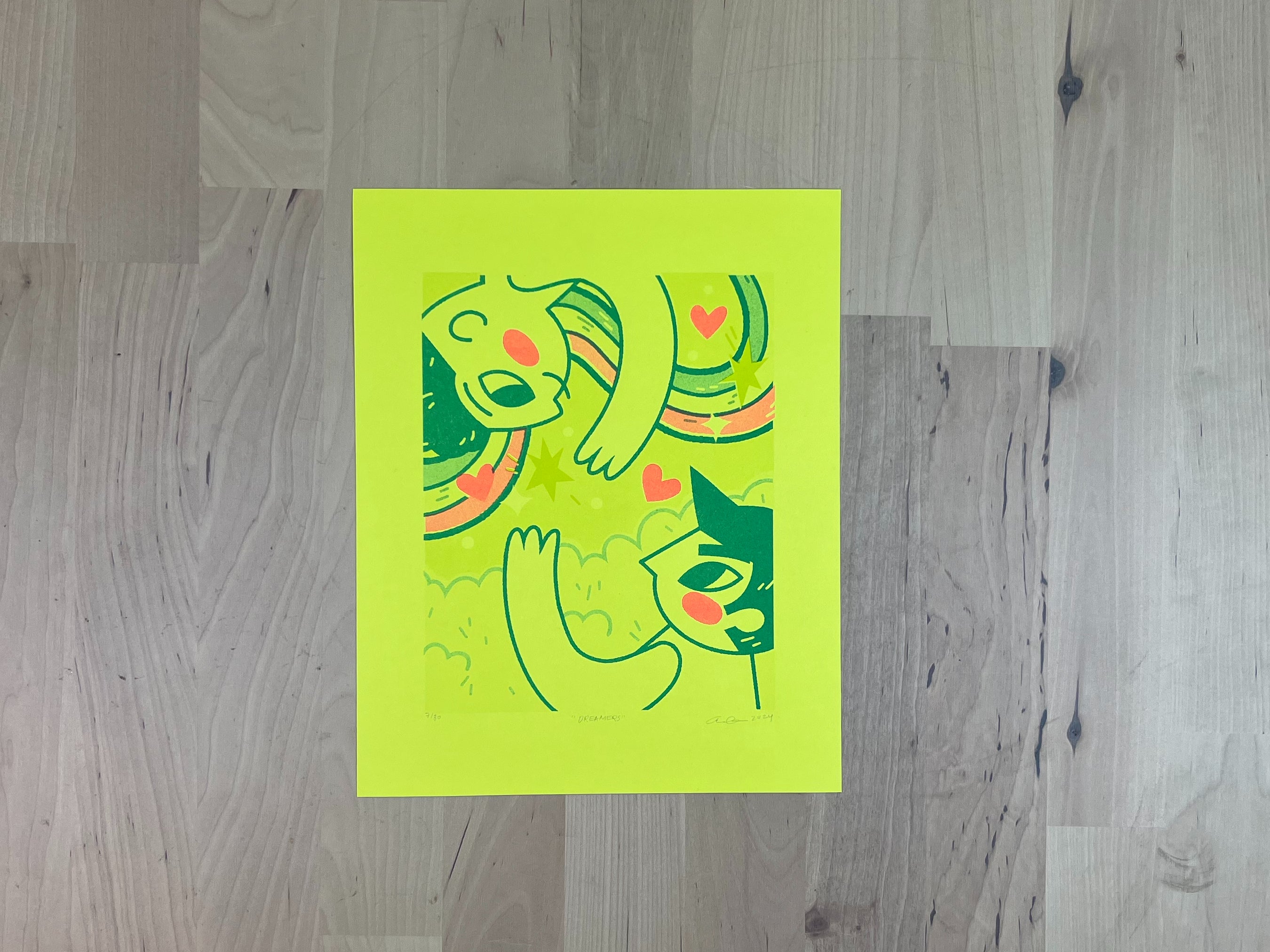 "Dreamers" and "Lovers" Limited Edition Prints | Risograph
