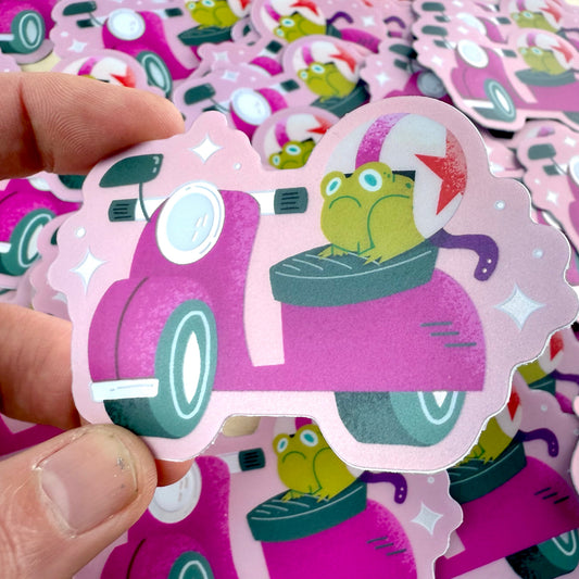 “Jump Start!” sticker holographic vaporwave shininess 