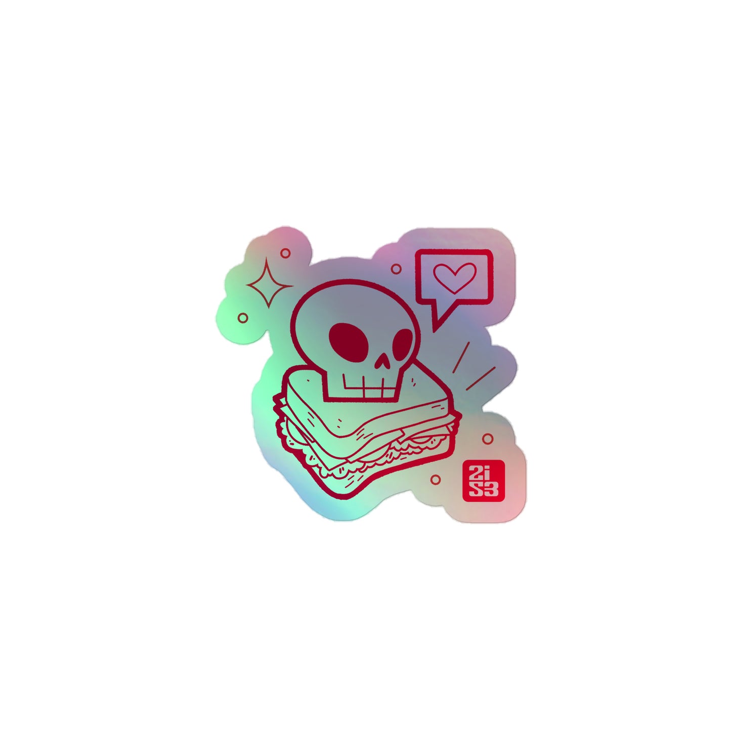 Skull + Sando Holographic Stickers