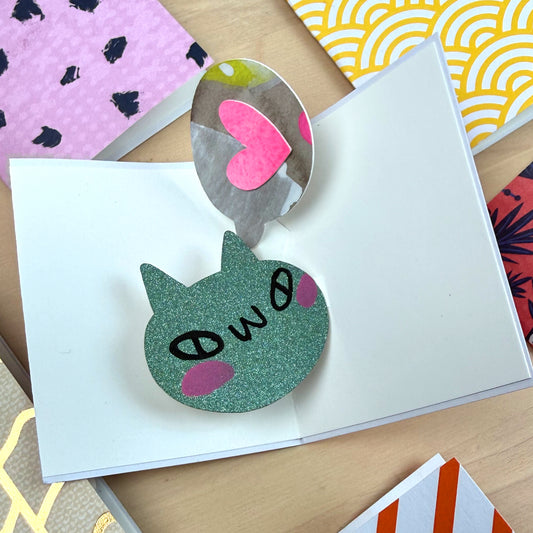 Mini kitty love pop-up card