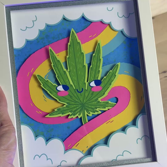"Sky High" Framed 3D Layered Paper Cut Art