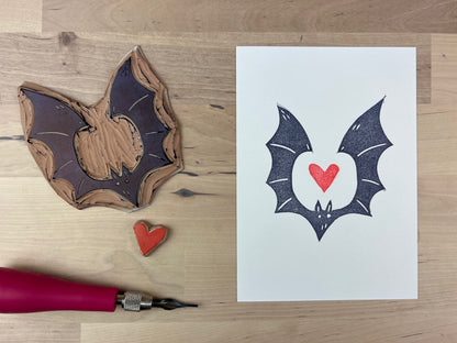 "Bat Love" | Block Print