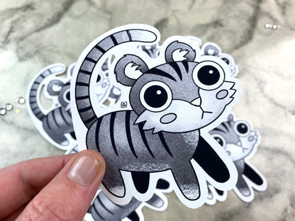 Black and White Series Tiger, Dog, Bird, or Bunny Stickers