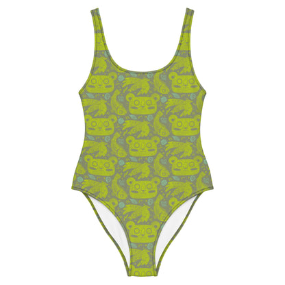 PNW Bear Pattern One-Piece Swimsuit