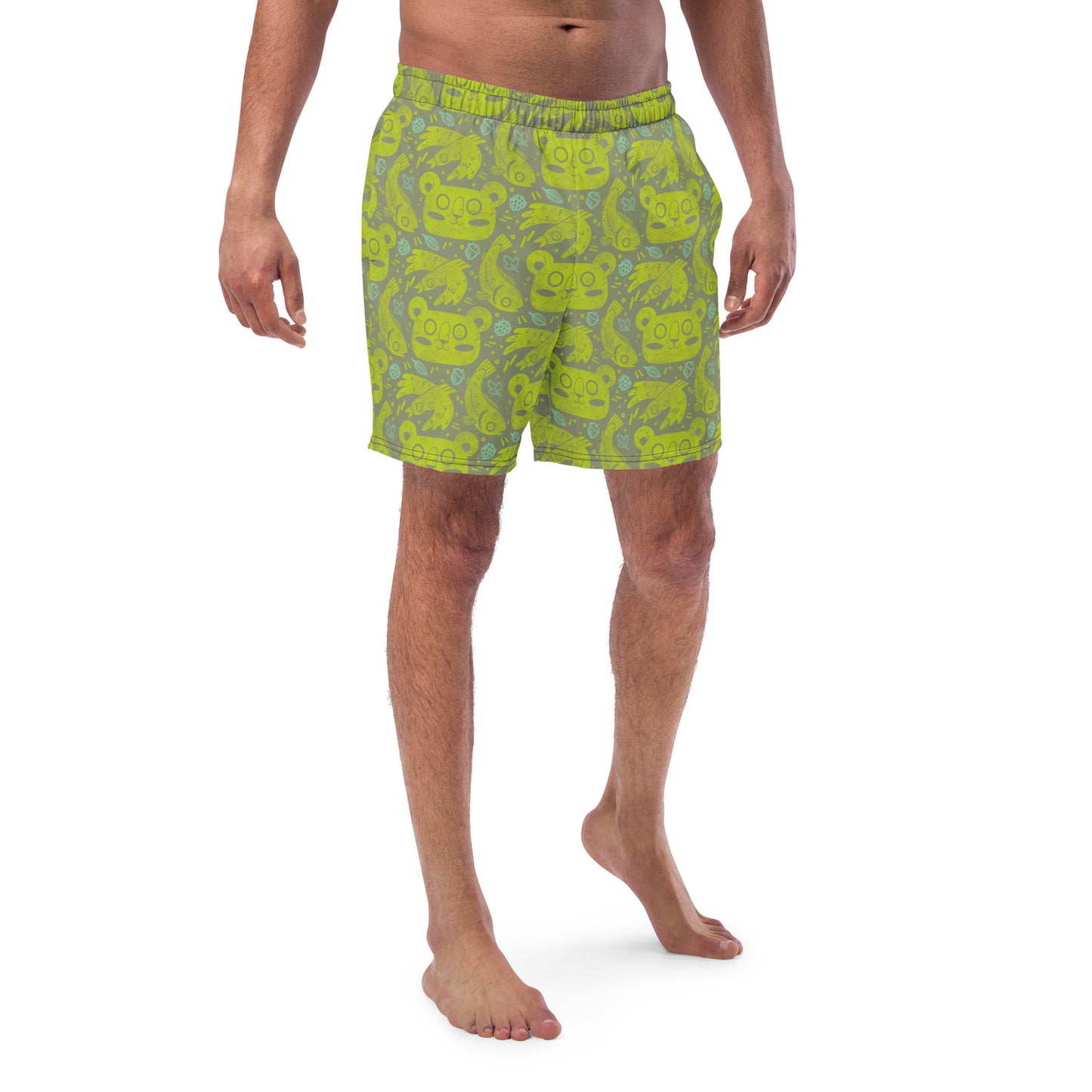 PNW Bear Pattern Swim Trunks