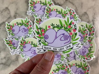 Anger Bouquet Series: “Suck My Left One” Sticker
