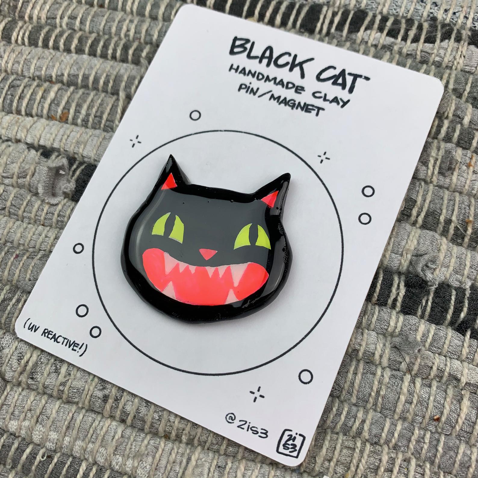 Black Cat Face Pin – Shoal