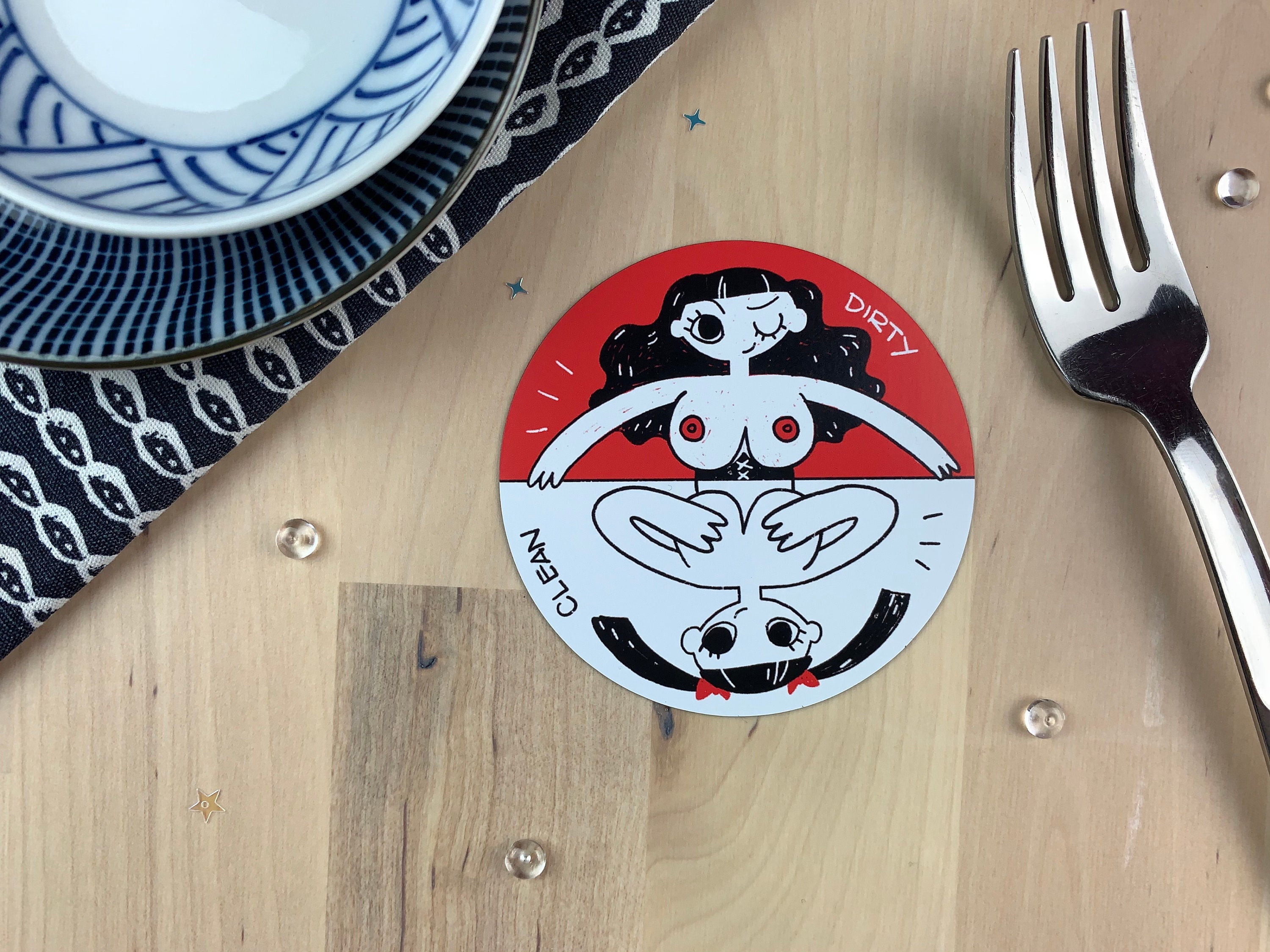 Magnet with fork for scale.