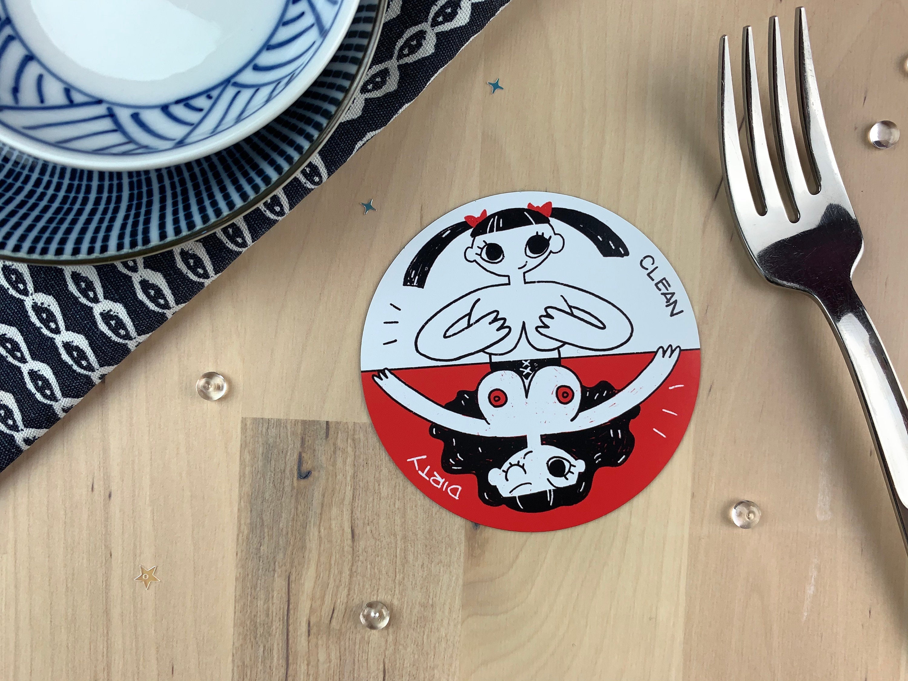 Magnet with fork for scale.