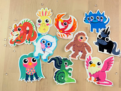 Monster Friends Waterproof Matte Stickers