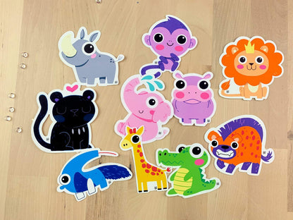 Safari Friends Waterproof Matte Stickers