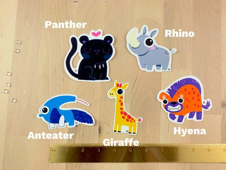 Safari Friends Waterproof Matte Stickers